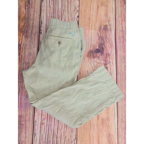 Tommy Bahama Womens Linen-Blend Capris Small Beige - Picture 3 of 8